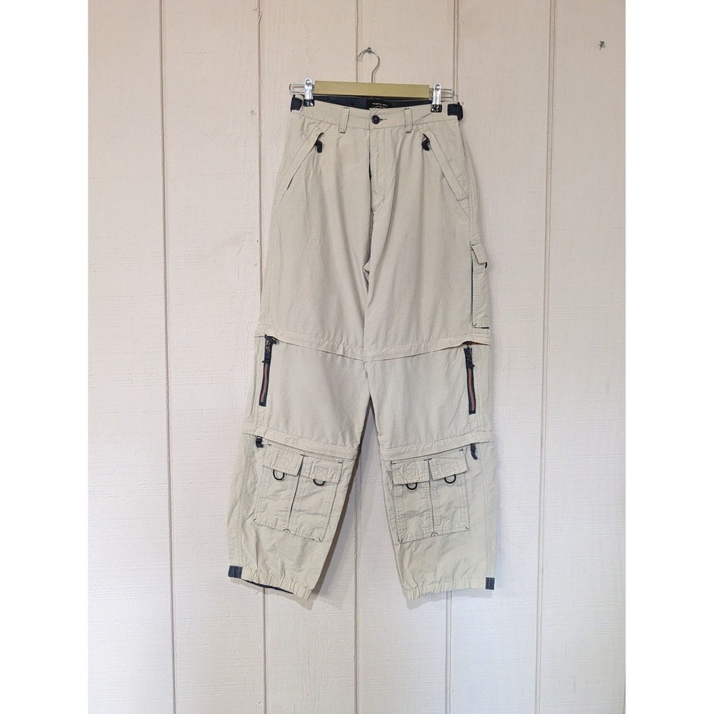 Vintage Y2K Convertible Cargo Pants Tan Zip Off Hiking Utility Pants  Boys 18